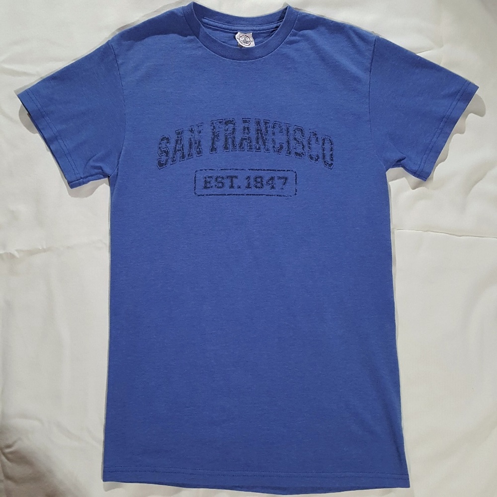 San Francisco Blue Soft Logo Tee T Shirt